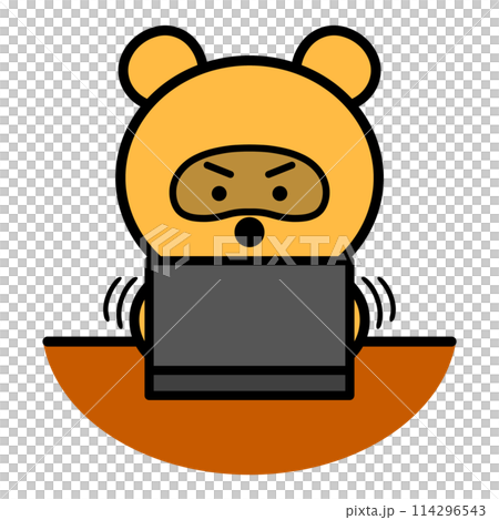 貉使用電腦的插圖 貉使用電腦的插圖 114296543