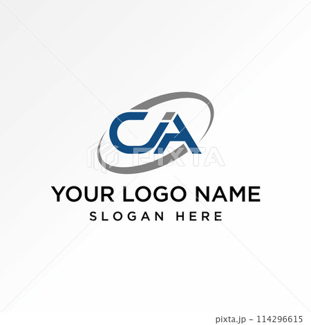 Logo design graphic concept creative premium vector stock initial CIA or CJA font line connected ellipse swoosh. Related typography monogram branding Logo design graphic concept creative premium vector stock initial CIA or CJA font line connected ellipse swoosh. Related typography monogram branding 114296615