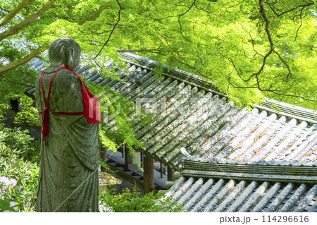 新緑に包まれた長谷寺の石仏 新緑に包まれた長谷寺の石仏 114296616