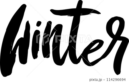 Winter. Hand Drawn Dry Brush Lettering Winter. Hand Drawn Dry Brush Lettering 114296694