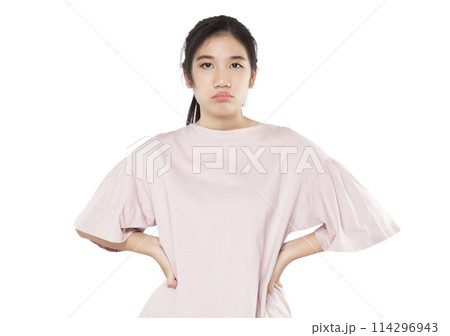 Young Asian woman feeling bored 114296943