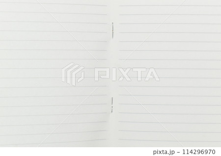 top view image of open planner notebook with blank page, lined paper texture background top view image of open planner notebook with blank page, lined paper texture background 114296970