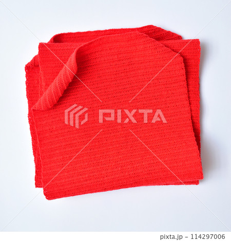 red wool knitted yarn texture, woolen fabric on white background red wool knitted yarn texture, woolen fabric on white background 114297006
