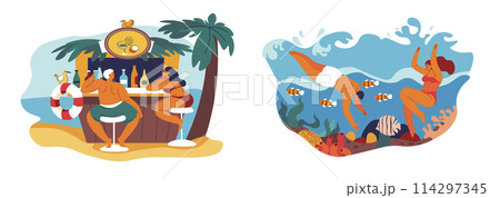 Tropical Beach Bar and Diving Fun 114297345