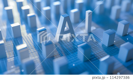 AIのコンセプト画像。PPTの背景、企業のHPイメージ素材 114297386