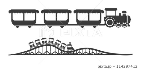 Vintage Train Silhouette Vector Art 114297412