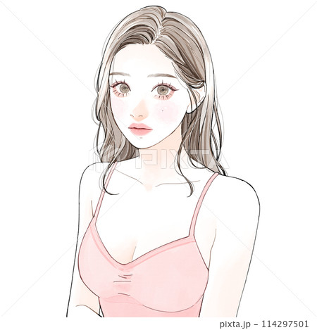 キャミソールを着た女性 114297501