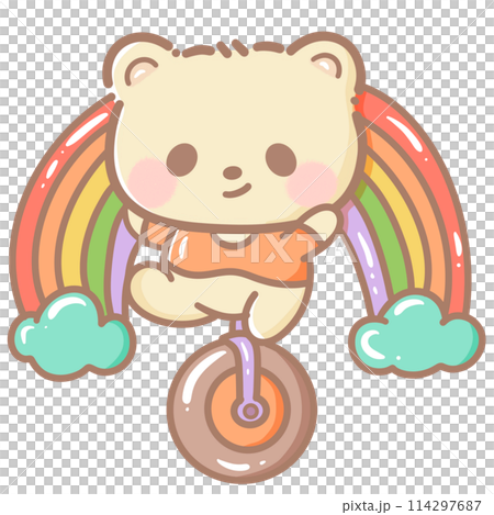 Handdrawn illustration Cute kawaii yellow teddy bear pride month Lgbt Rainbow clipart pastel color greeting card party invitation Handdrawn illustration Cute kawaii yellow teddy bear pride month Lgbt Rainbow clipart pastel color greeting card party invitation 114297687