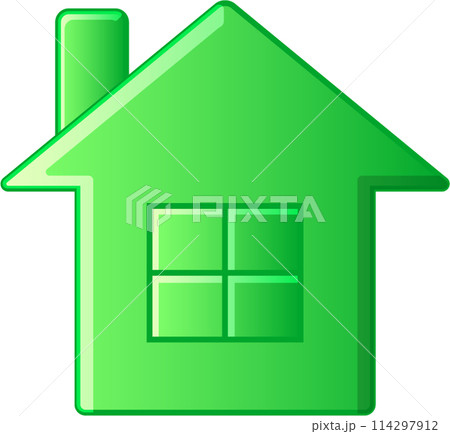グラフィック素材「家・緑」 グラフィック素材「家・緑」 114297912