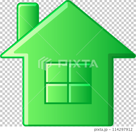 グラフィック素材「家・緑」 グラフィック素材「家・緑」 114297912