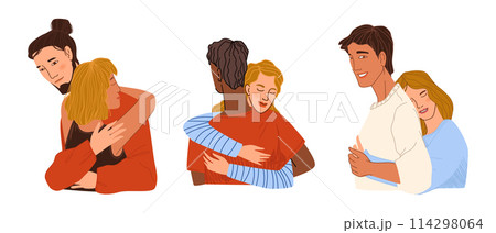Intimate Couple Embrace Illustration Intimate Couple Embrace Illustration 114298064