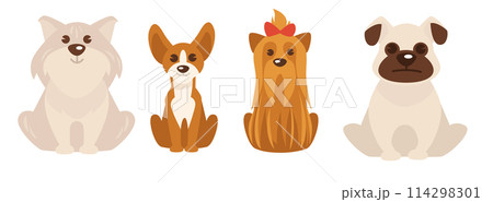 Cute Cartoon Dogs Vector Compilation 114298301