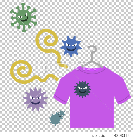 Bad smell from laundry - mold bacteria illustration 114298315