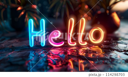 Side Lighting Hello concept art poster. 114298703