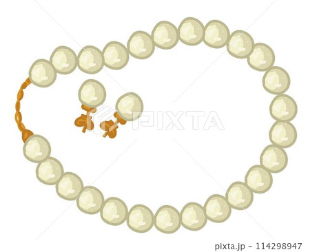 Pearl necklace and earrings, elegant jewelry set 114298947