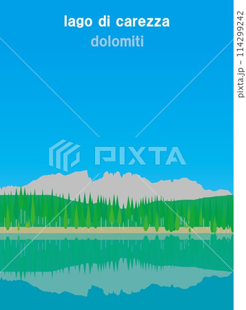 カレッツァ湖　lago di carezza　ドロミーティ　dolomiti　イタリア　italia 114299242