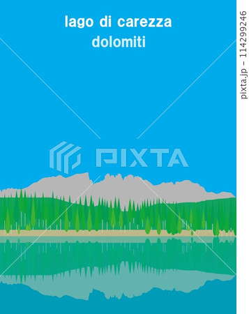 カレッツァ湖 lago di carezza ドロミーティ dolomiti イタリア italia カレッツァ湖 lago di carezza ドロミーティ dolomiti イタリア italia 114299246