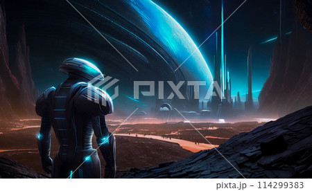 宇宙探査と未知の世界の探検、宇宙飛行士の冒険 114299383