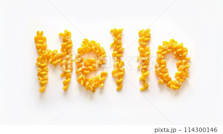 The word Hello created in Macaroni Typography. The word Hello created in Macaroni Typography. 114300146