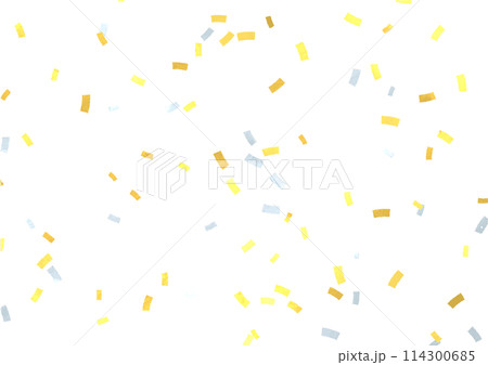 金色と銀色の紙吹雪の水彩イラスト 金色と銀色の紙吹雪の水彩イラスト 114300685