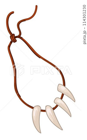 Necklace of fangs or bones, prehistoric jewelry 114301230