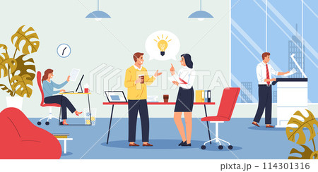 Business people hand drawn cartoon composition 114301316