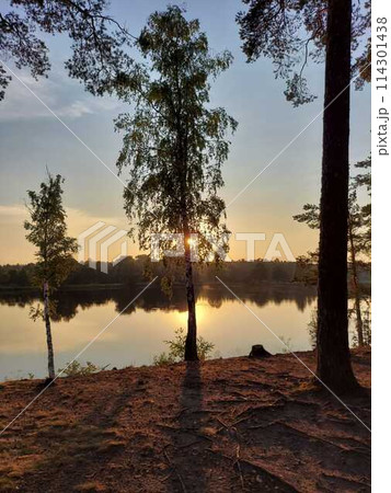sunset over the lake sunset over the lake 114301438