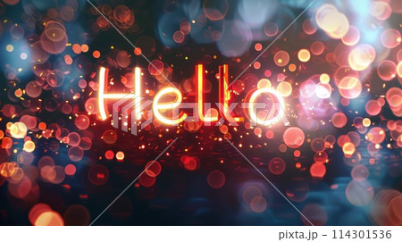 Focused Lighting Hello concept art poster. 114301536