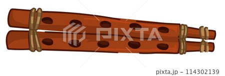 Flute music instrument of wood, melody and sound 114302139