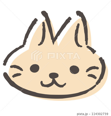 シンプルな手描きのネコのイラスト 114302739