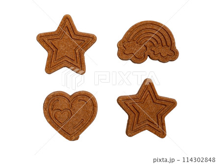 Children's organic gluten and sugar free cookies on a white background, isolated Children's organic gluten and sugar free cookies on a white background, isolated 114302848