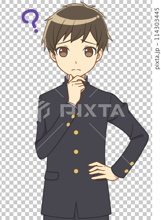 thinking gakuran boy 114303445
