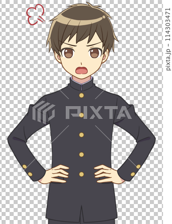 An angry school boy 114303471