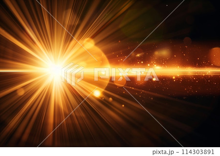 Sun flare on the black background Sun flare on the black background 114303891