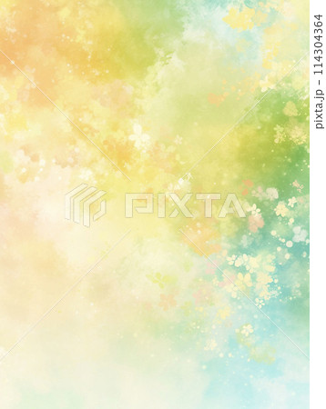 カラフルな花柄のキラキラ水彩テクスチャ背景　AI画像 114304364