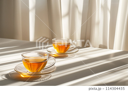 ガラスのコップにジンジャーティー「AI生成画像」 114304435