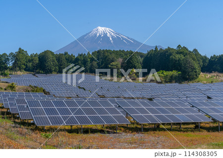 太陽光発電 富士山 太陽光発電 富士山 114308305