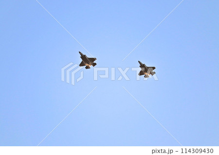 福岡県の航空自衛隊築城基地で日米共同訓練をするF-35A 114309430