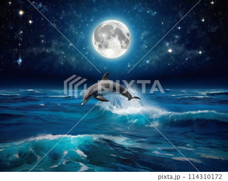 月夜とイルカ 114310172