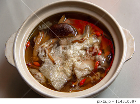 Hericium ribs soup, Chinese food Hericium ribs soup, Chinese food 114310397