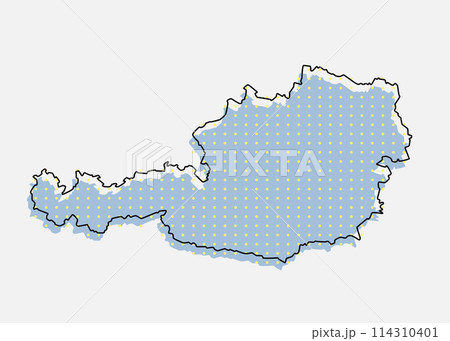 Vector map Austria for points, dotted template Vector map Austria for points, dotted template 114310401