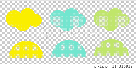 Colorful watercolor dot pattern cloud icon background material 114310918