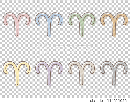 Aries icon set with misalignment Aries icon set with misalignment 114311033