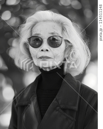 Old Chinese Woman with Blond Straight Hair vintage Illustration. Old Chinese Woman with Blond Straight Hair vintage Illustration. 114311148