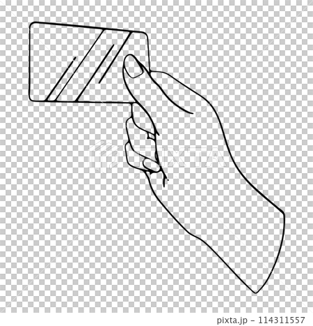 Illustration of a hand holding a card 2 114311557