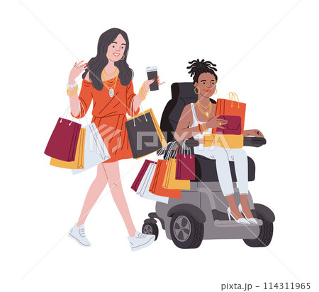 Shopping for people with disabilities. isolated illustration. 114311965