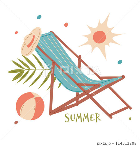 Relaxing summer day vector illustration 114312208