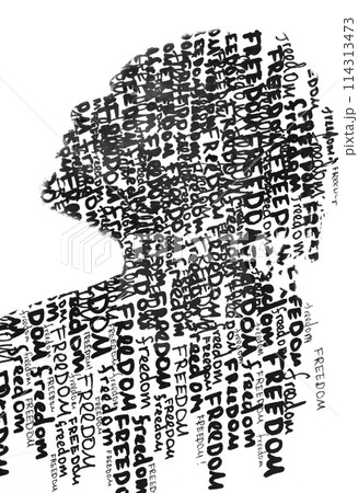 A conceptual lettering paintography profile silhouette 114313473