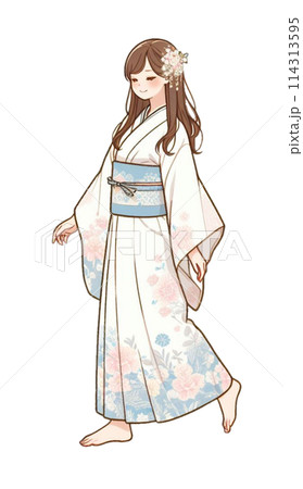 浴衣女性のイラスト 114313595