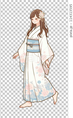 浴衣女性のイラスト 114313595